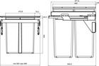 Poubelle suspendue grande capacité EVO - pour meuble 400 mm - GOLLINUCCI