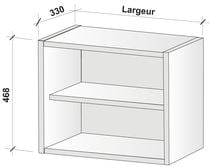 Caisson haut réduit (hauteur 468 mm) Blanc