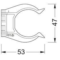 Clips simple 224 en deux parties Pour pieds de diamètre : 34 mm