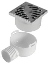 Siphonnette grille carrée avec adaptateur
