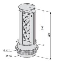 Bloc-prises escamotable ronde