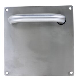 Poignée de porte sur grande plaque - aluminium chrome satiné - Flex