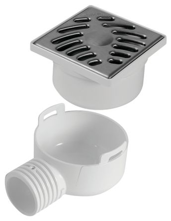 Siphonnette grille carrée avec adaptateur