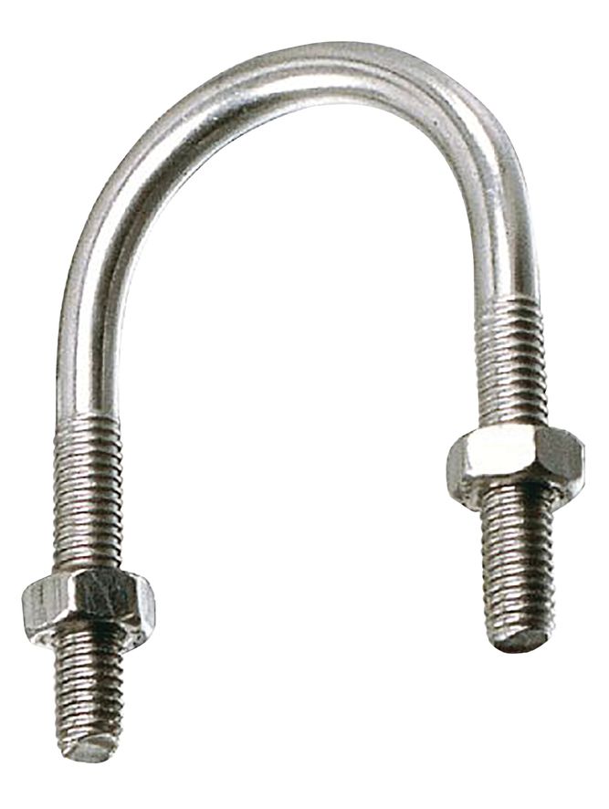Etrier fileté inox A2 pour tube ISO avec écrous Foussier