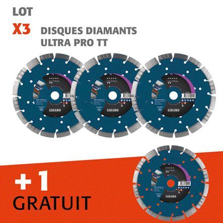 Lot disques diamants Ultra TT 3 + 1 gratuit