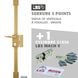 Lot serrure 3 points TARGA CP verticale à fouillot, droite, or + Cylindre Mach V LBS 31x60